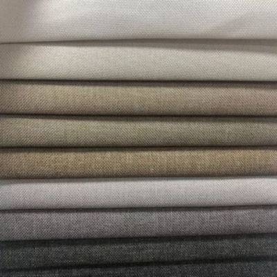 Plain Style Polyester Linen Polyester Fabric For Sofa