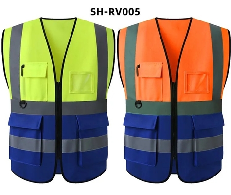 Knitted Fabric Construction Custom Safety Vest High Visibility Jacket Clothing Reflectiv