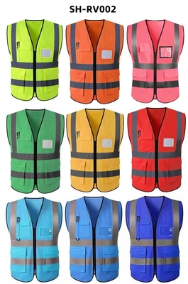 Knitted Fabric Construction Custom Safety Vest High Visibility Jacket Clothing Reflectiv