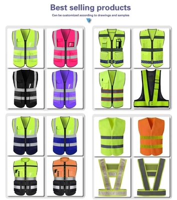 High Visibility Work Safety Vest Breathable Reflective LED Flash