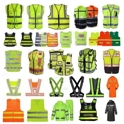 High Visibility Work Safety Vest Breathable Reflective LED Flash