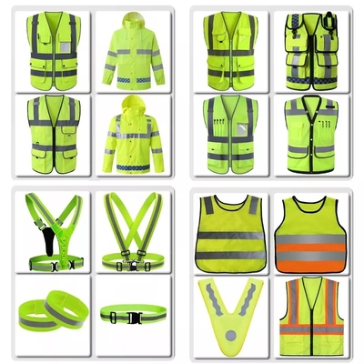 High Visibility Work Safety Vest Breathable Reflective LED Flash