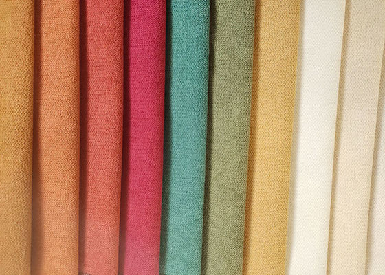 Knitted Plain Sofa Fabric ISO9001 Faux Linen Fabric Polyester