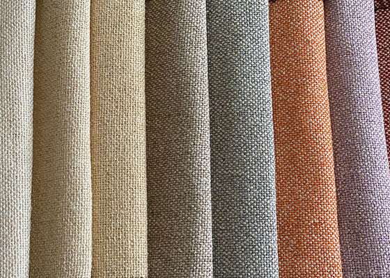 290gsm Upholstery Sofa Fabric , Plain Cotton Linen Fabric Furnishing Curtain Carpet