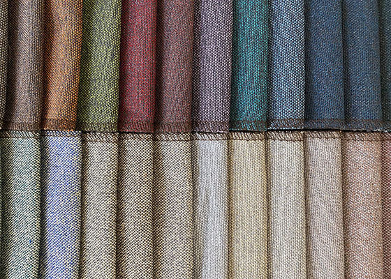 290gsm Upholstery Sofa Fabric , Plain Cotton Linen Fabric Furnishing Curtain Carpet