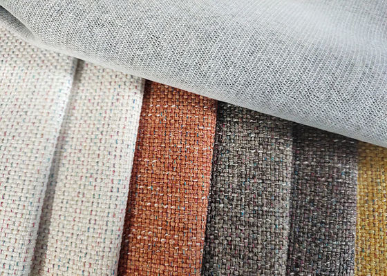 100% Polyester Upholstery Sofa Fabric Linen Plain Dyed Fabric