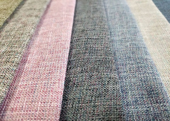 260gsm Upholstery Sofa Fabric , Home Textile Plain Woven Linen Fabric