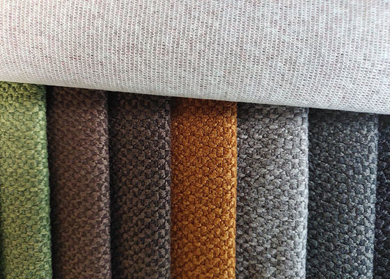 Chenille Sofa Linen Weave Upholstery Fabric Fusible 370gsm