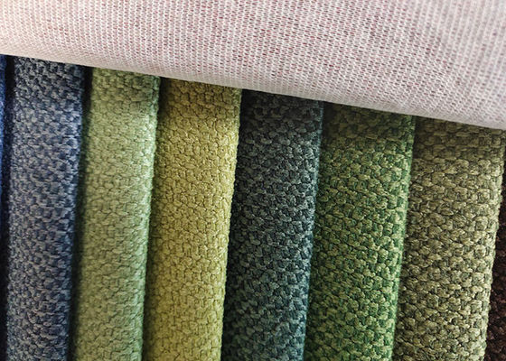 Chenille Sofa Linen Weave Upholstery Fabric Fusible 370gsm