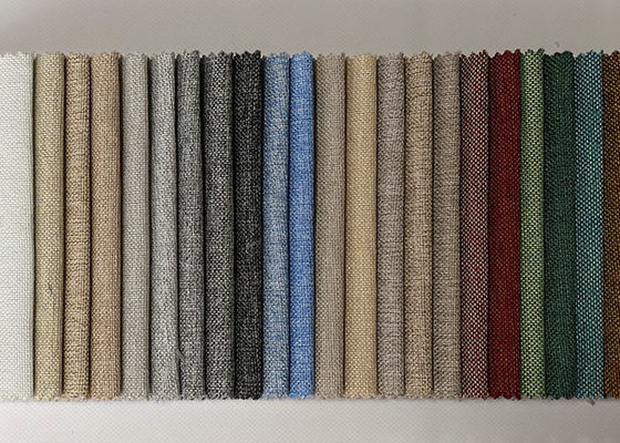 Plain Linen Sofa Fabric 230gsm Polyester Blend Upholstery Cloth