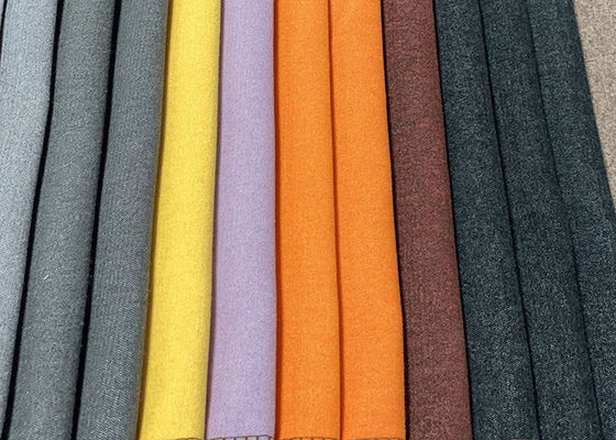 Solid Chenille Sofa Fabric , 377gsm Polyester Chenille Upholstery Fabric