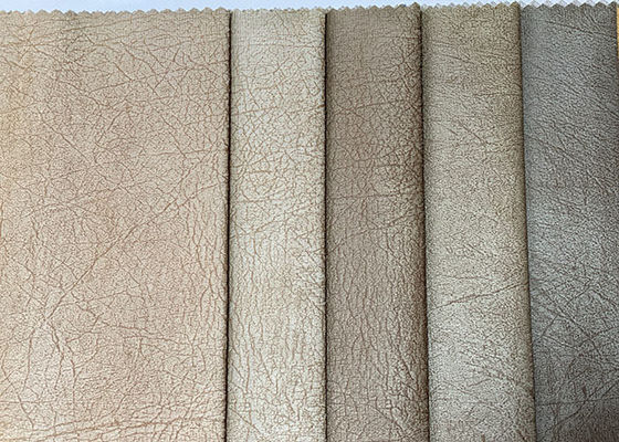 Plain Sweat Leather Sofa Fabric 150gsm Faux Suede Upholstery Fabric