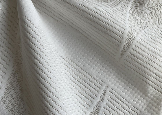250cm Polyester Mattress Fabric White Knitted Jacquard Fabric