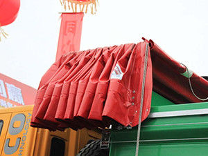 Sunproof PVC Coated Tarpaulin Fabric Truck Tent Automatic Door Sheet