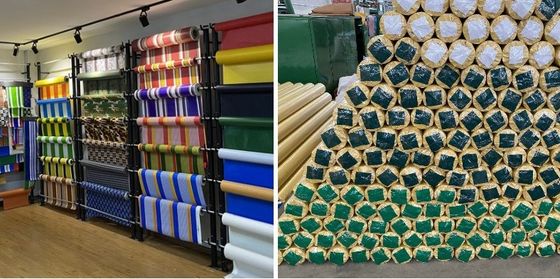 Shops Waterproof PVC Tarp Stripe Coated Fire Retardant Tarpaulin