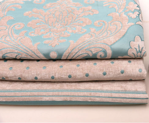 SGS Cream Jacquard Upholstery Fabric Tear Resistant Jacquard Tablecloth Fabric