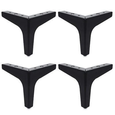 Black Replacement Furniture Parts 4.5 Inch Adjustable Metal Table Legs