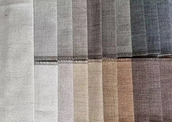 Sofa 100% Polyester Linen Sofa Fabric 347gsm Plain Style
