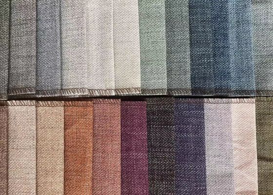 Sofa 100% Polyester Linen Sofa Fabric 347gsm Plain Style